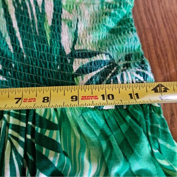 Beach Time Tropical Green Leaf Print Women's Medium Skirt - Picture 5 of 7